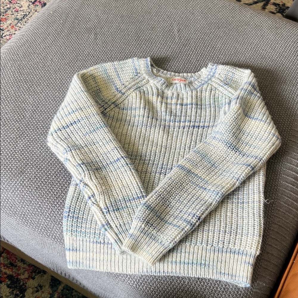 Blue and Cream, Cat and Jack Sweater, kids size m, 7/8